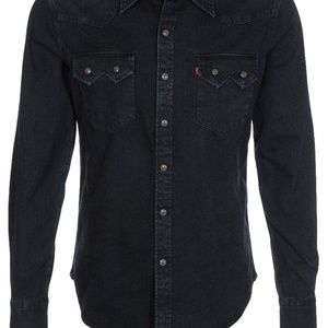 Levi's Classic Casual Snap Button Down Shirt - Marble Black